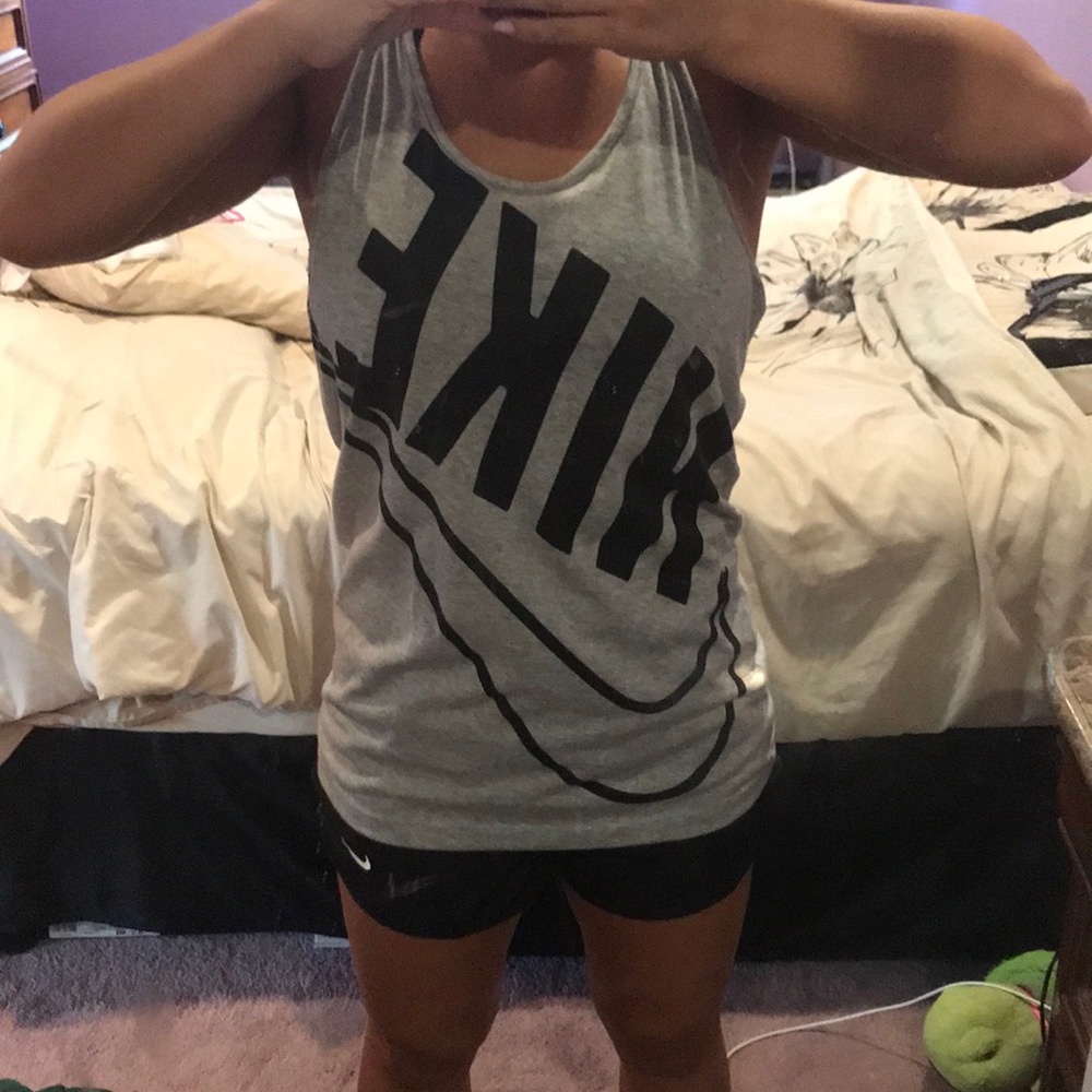 Gray Nike racerback tank top
